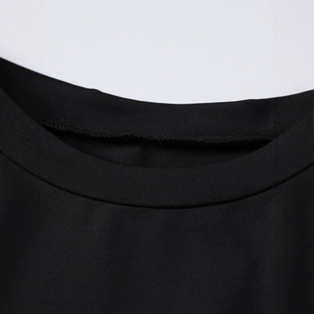 Women Black Patchwork Long Sleeve Bodycon Dress 5