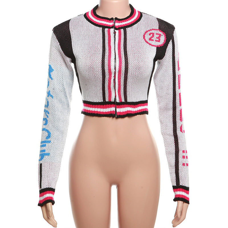 Women Letter Knitting Ribbed Top and Skirt two-piece set 45