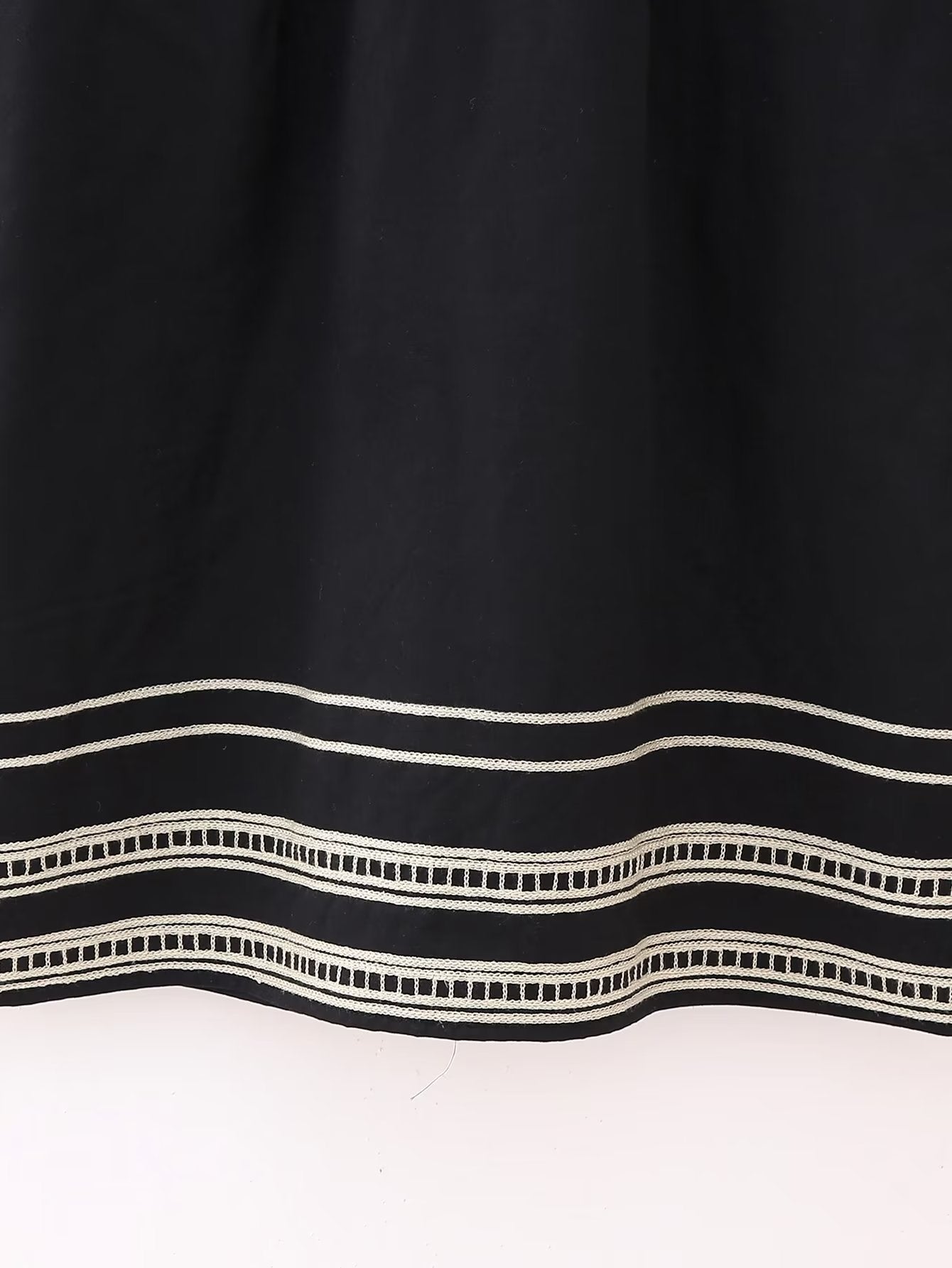 Autumn Women's Black Long Sleeve Embroidered Loose Dress 19