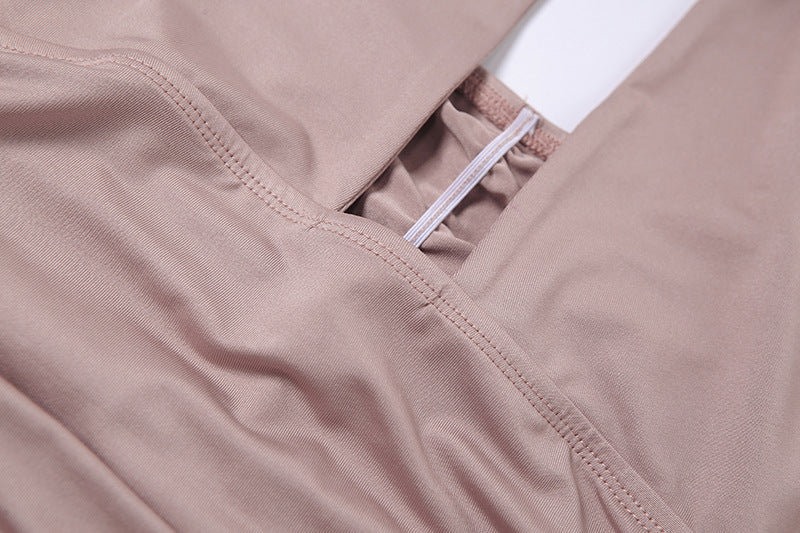 Fall Women's Fashion Halter Neck Sexy Cutout Low Back Slim Bodycon Dress 28