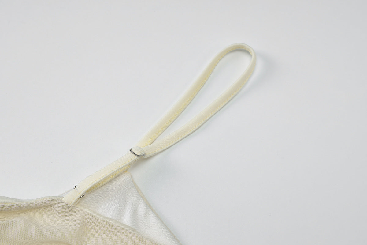 Women Solid Suspender Hollow Cut Out Waist Dress 18