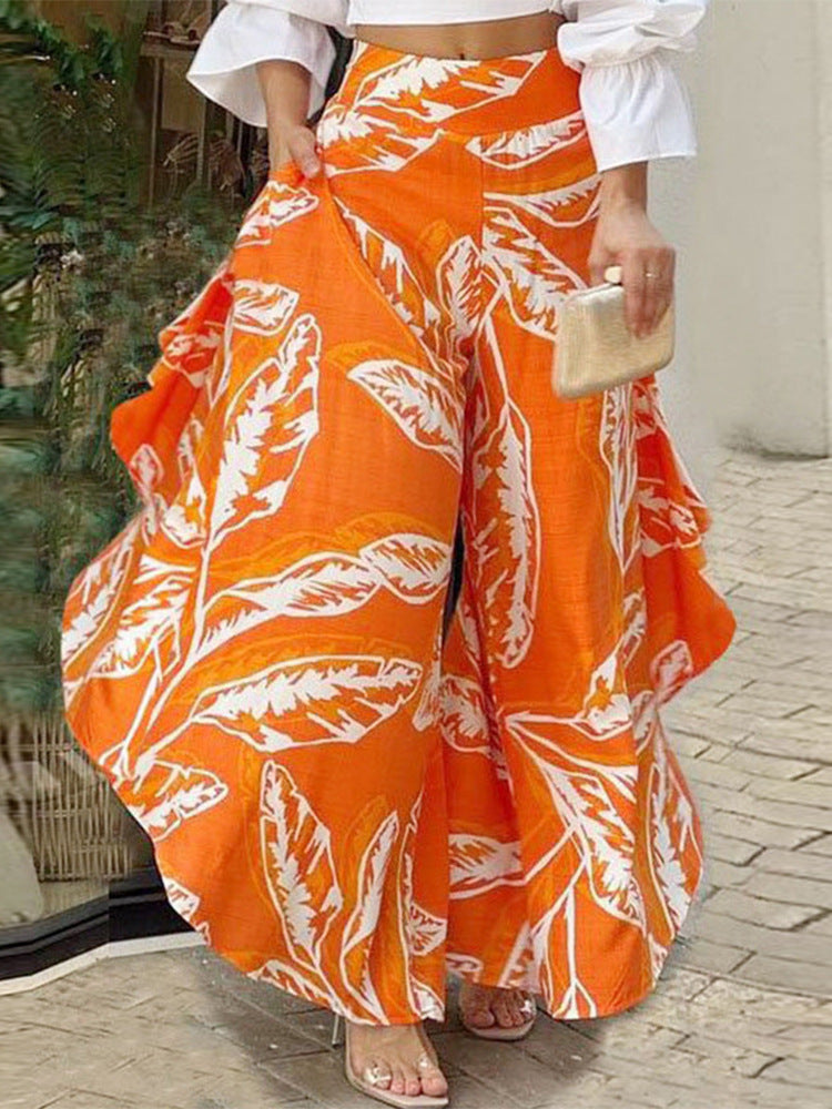 Sexy Off Shoulder Top Ruffle Edge Pants