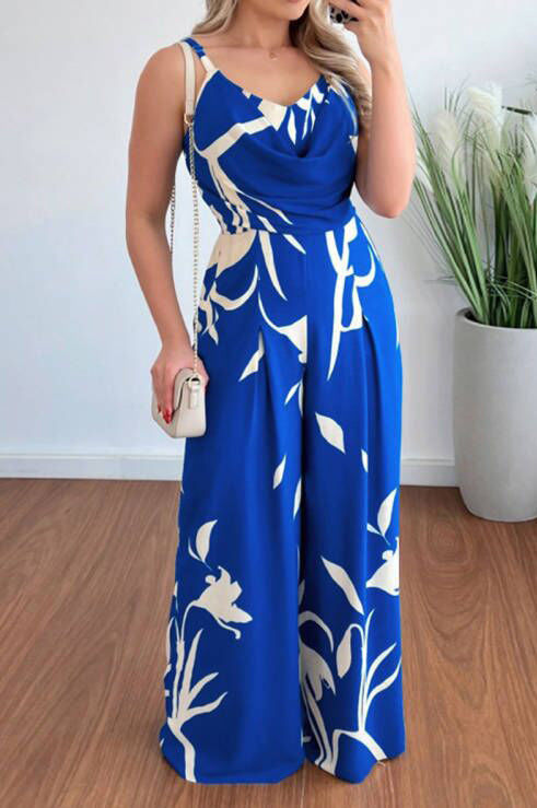 Women Chic Suspender Backless Wide Leg Jumpsuit