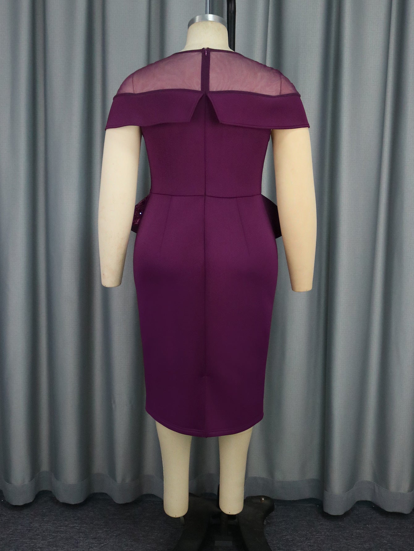 Women Sequin Cape Sleeve Formal Party Dress 12