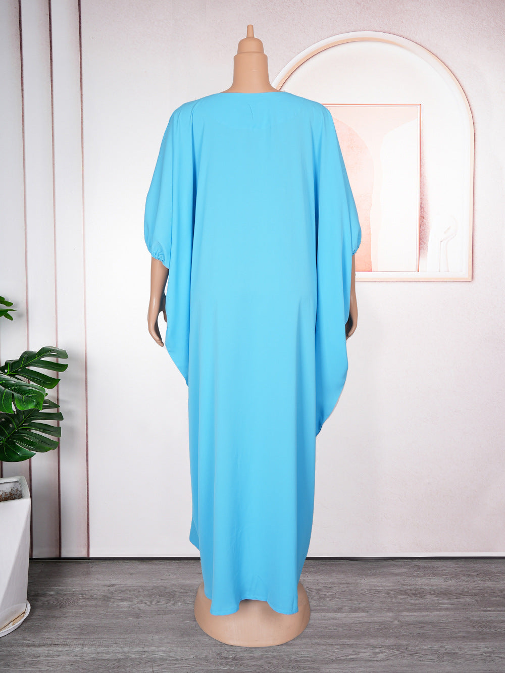 Beaded Long Dress African Women Plus Size Loose Robe 19