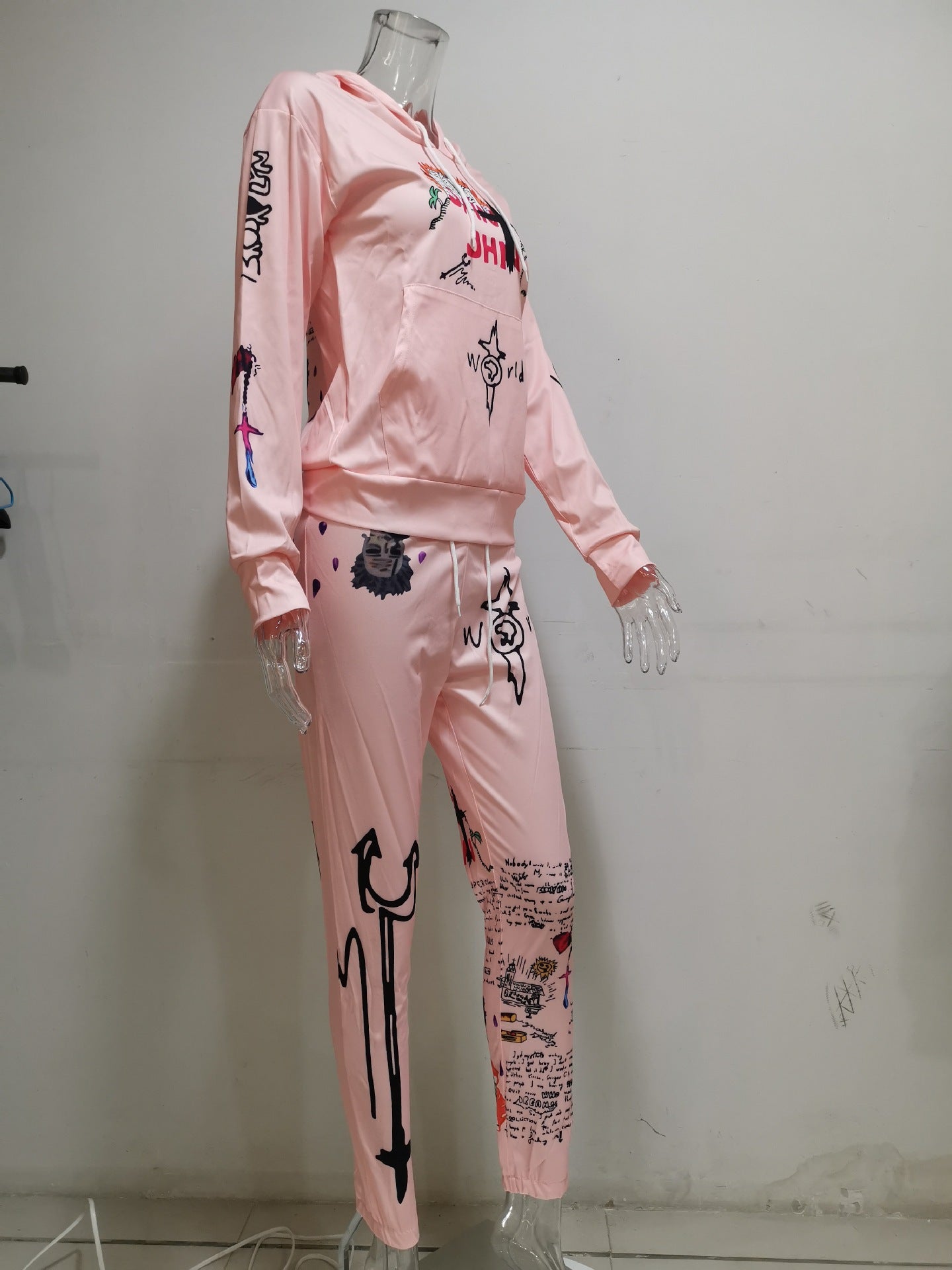 Autumn And Winter Women's Letter Print Casual Two-Piece Hoodies Sweatpants Two Piece Set 23