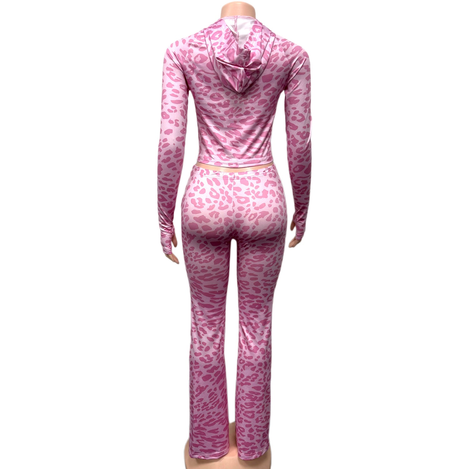 Women's Fashion Printed Hooded Zip-Up Jacket & Slim-Fit Casual Pants Set 9