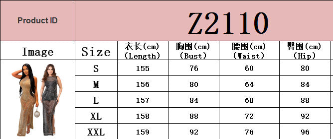 Autumn and Winter Women's Sexy See-Through Evening Beaded Nightclub Dress for Women 9