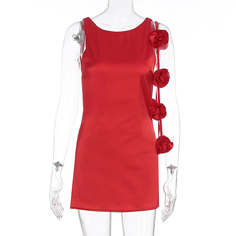 Women summer sexy floral sleeveless bodycon dress. 7