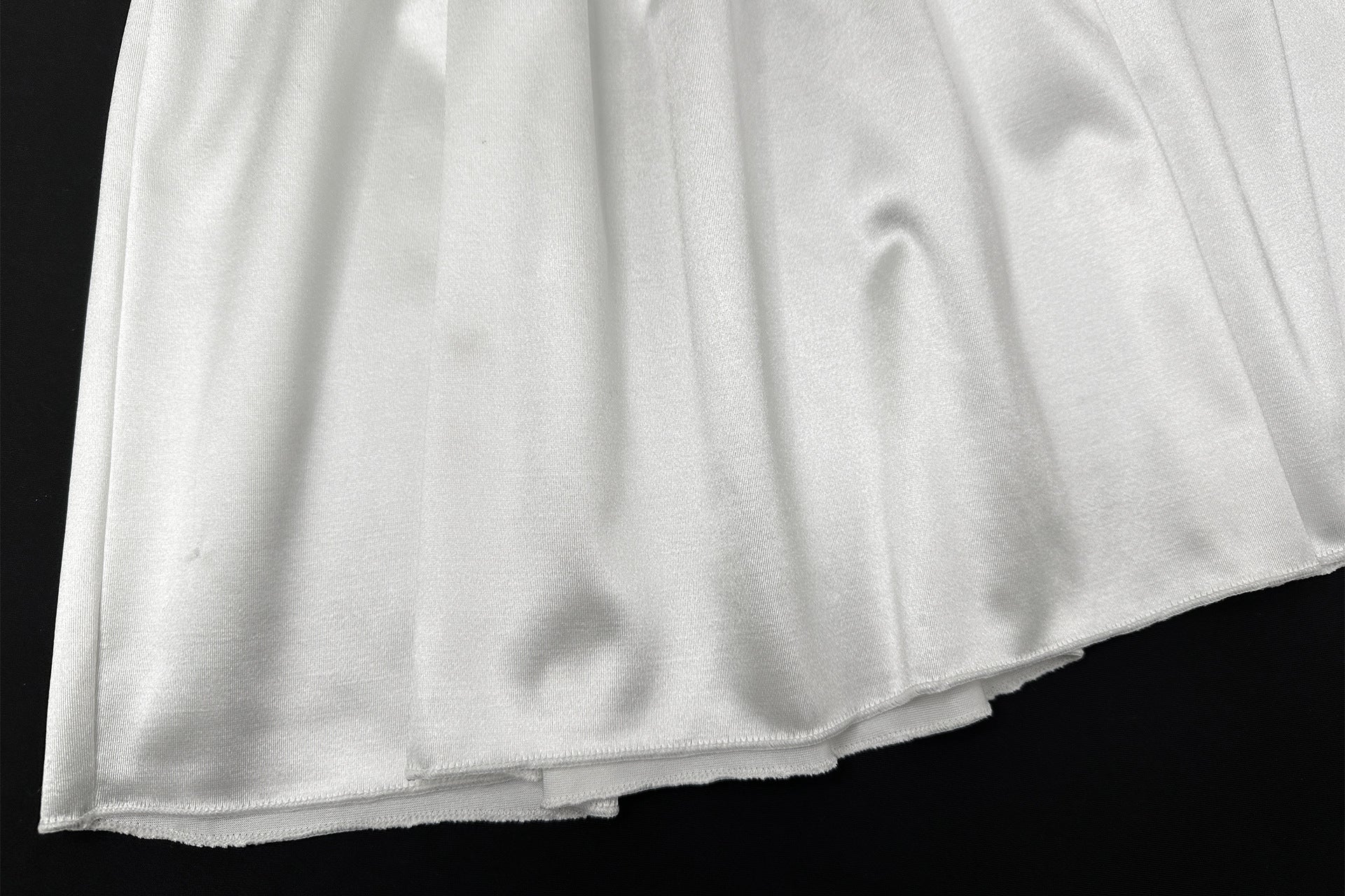 Spring Sweet Elegant Slim Waist Satin Strapless Bubble Short Dress 12