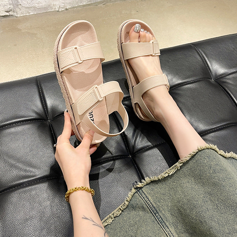 Summer Comfortable Flat Velcro Strap Sandals For Women 3