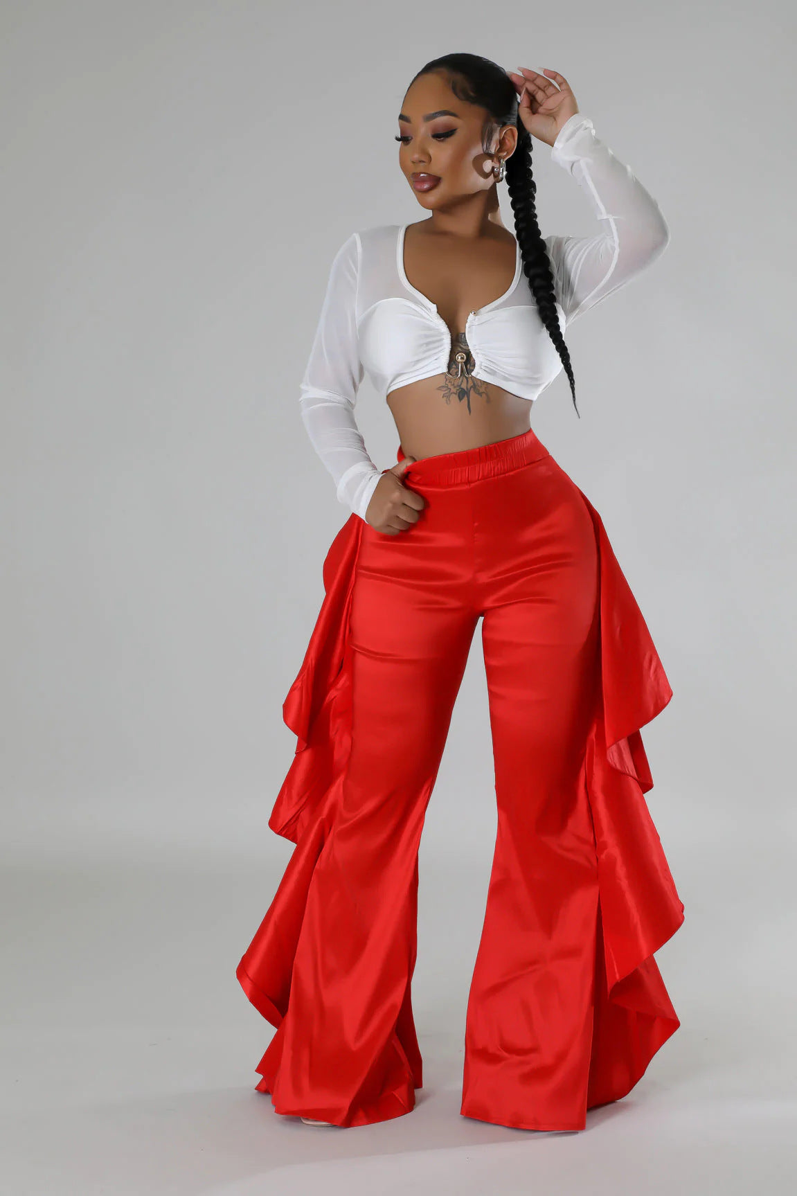 Women ruffle trousers 11