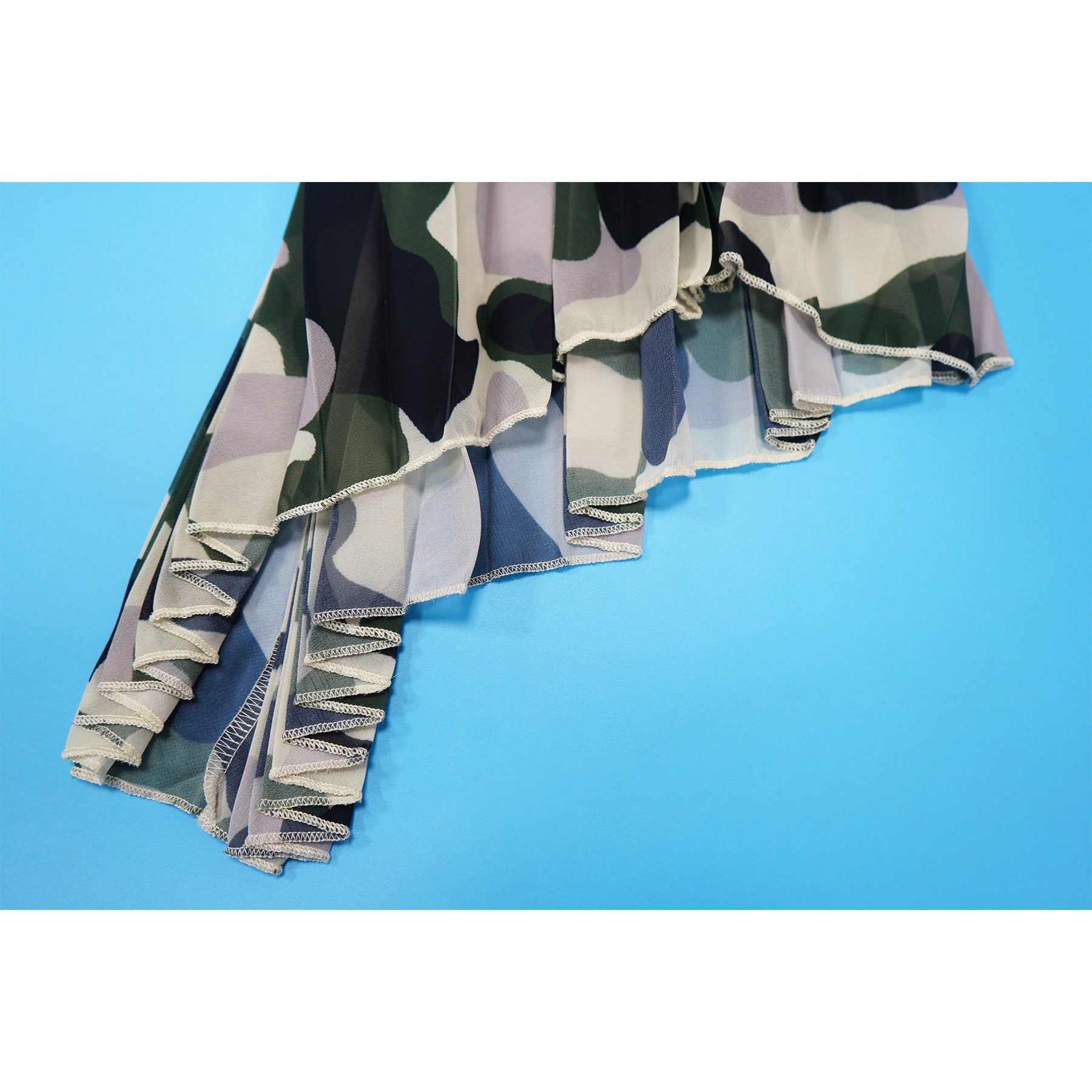 Women's African Plus Size Camouflage Loose Pleated Dress 17