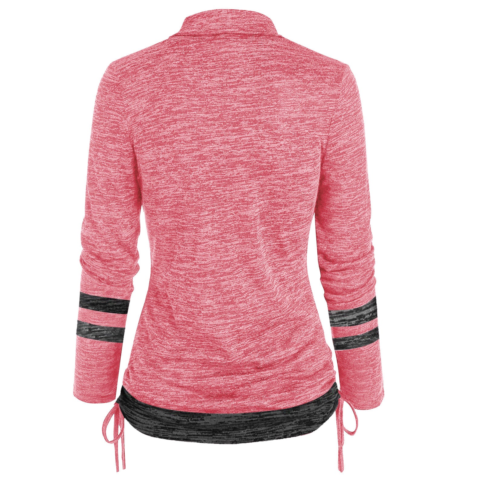 Women Leopard Patchwork Long Sleeve Loose Pleated Top 21