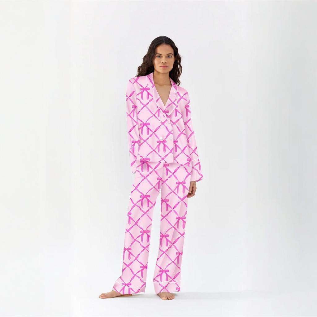 Women Long Sleeve Striped Pajama Set 7