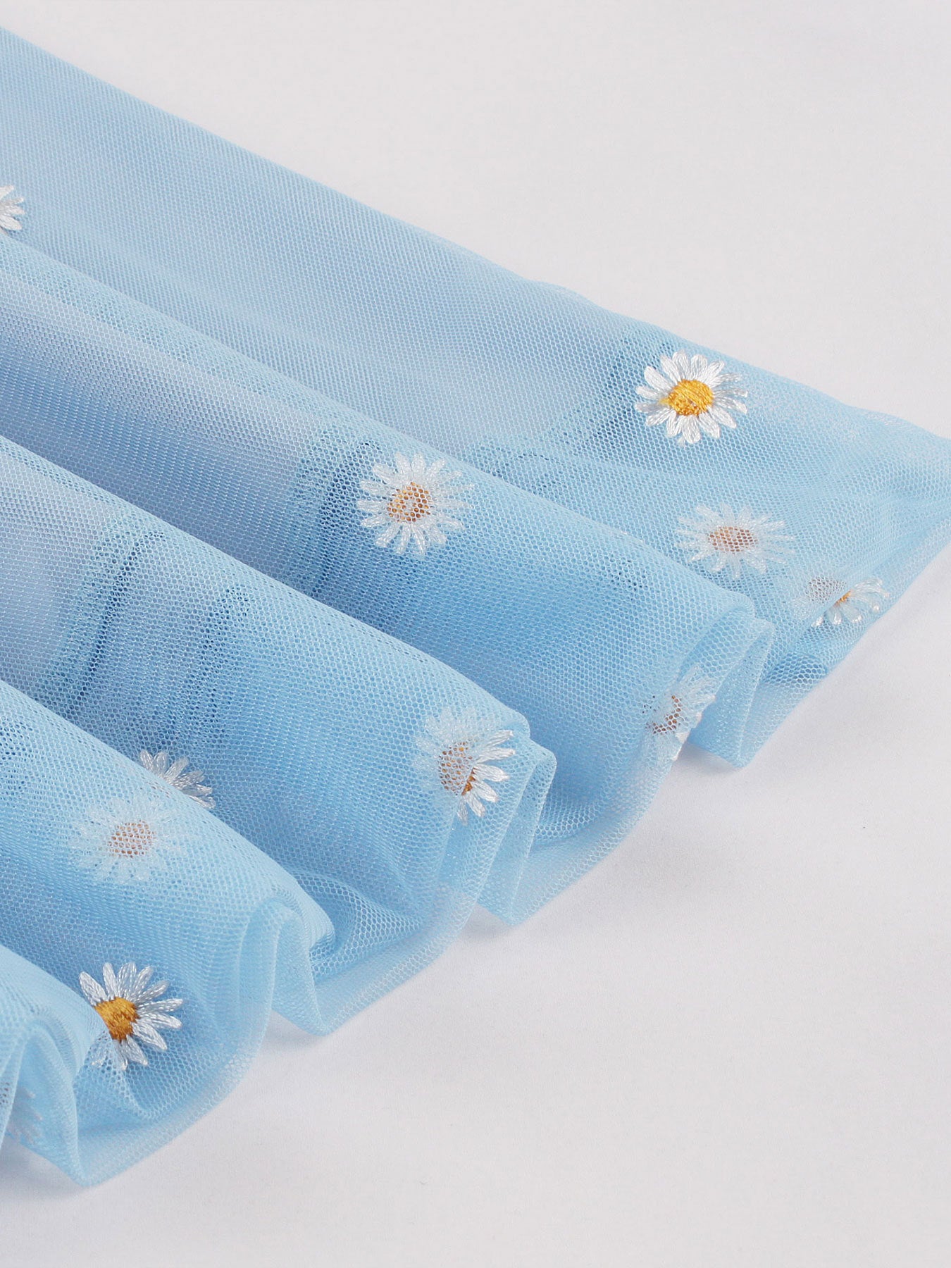 Women Casual Embroidered Square Neck Sunflower French Dress 11