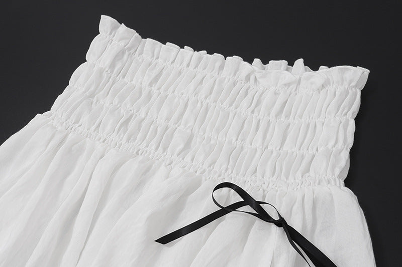 Women summer new sexy Chic Holidays Off Shoulder pleated top slit skirt set 13