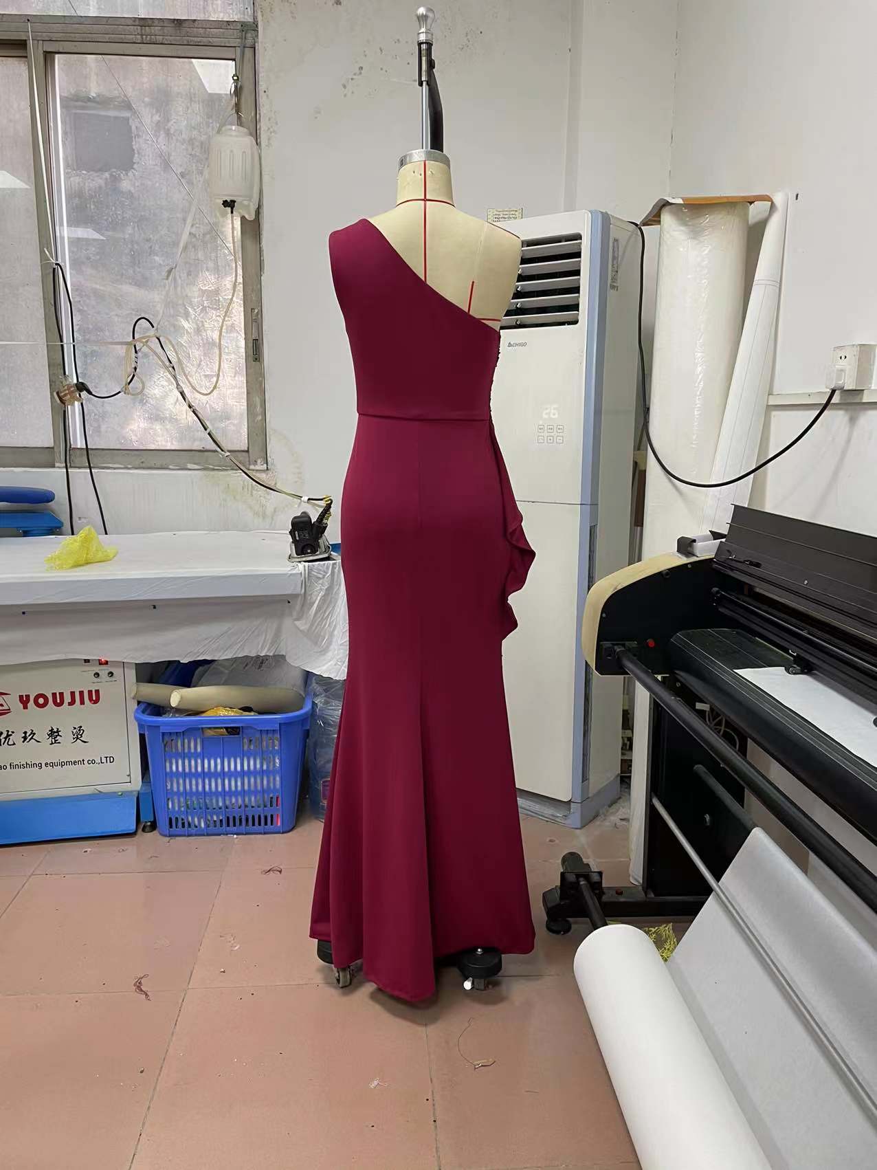 Women One Shoulder Sleeveless Bodycon Dress Evening Dress 5