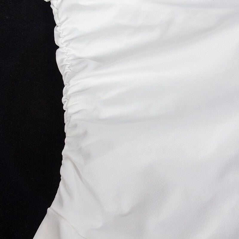 Women Solid Halter Neck Pleated Irregular Mini Dress 14