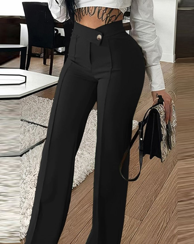 Autumn High Waist Fashion Casual Straight Women's Pants 3