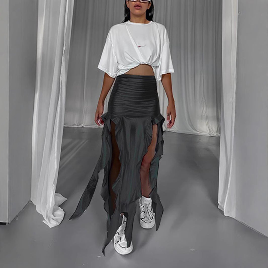 Fashion Ribbon Tassel Irregular Fishtail Skirt 4