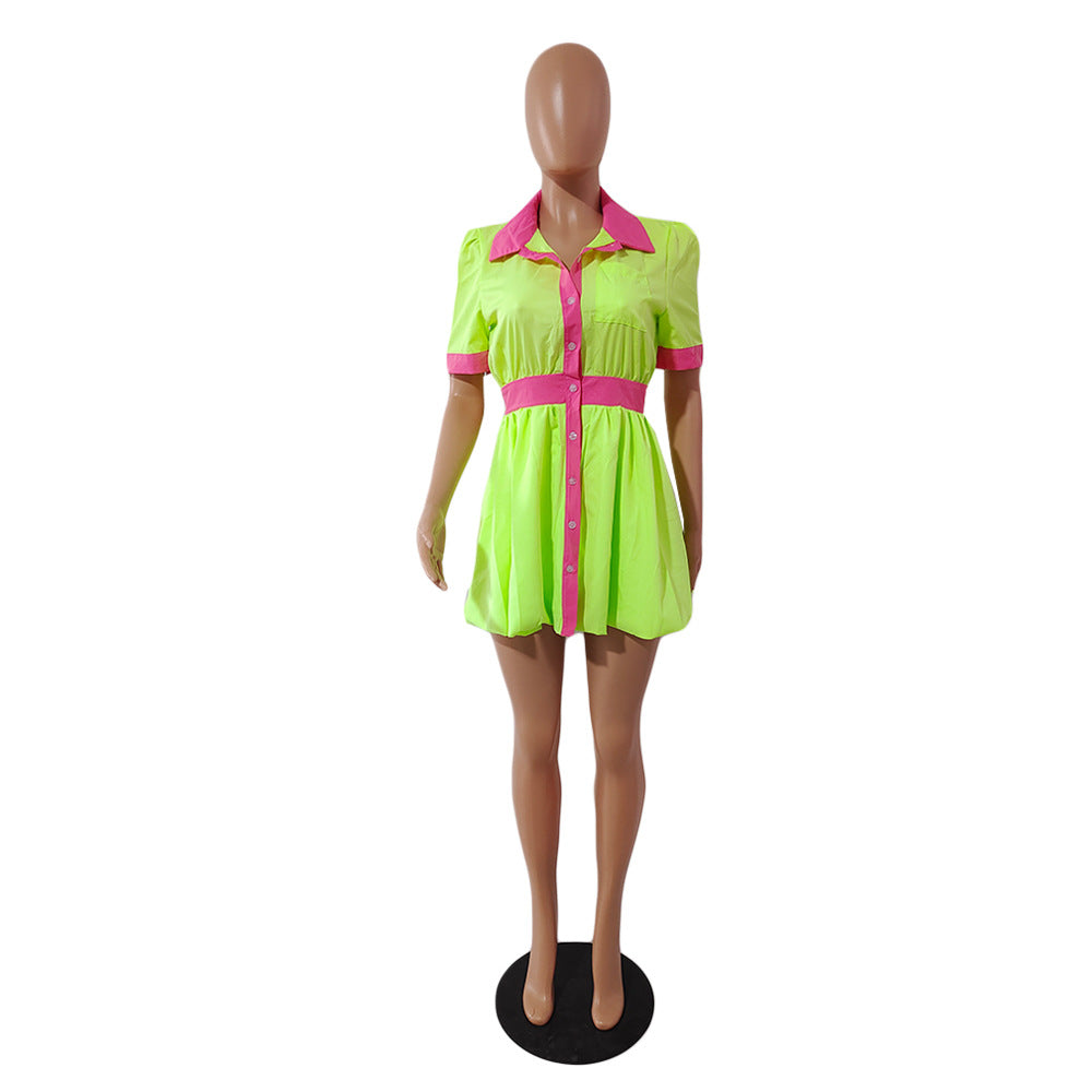 Women's Sexy Solid Color Shirt Dress 7