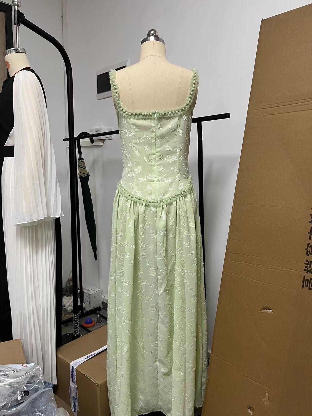 Women's U-Neck Strap Backless Chiffon Dress 8