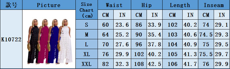 Women's Sexy Low Back Lace Up Long Top Wide Leg Pants Fashion Two Piece Suit 15