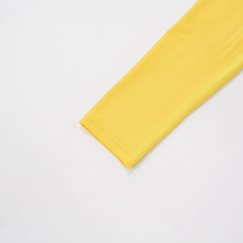 Women Contrast Raglan Long Sleeve Top and Folded Flared Trousers Two-Piece Set 21