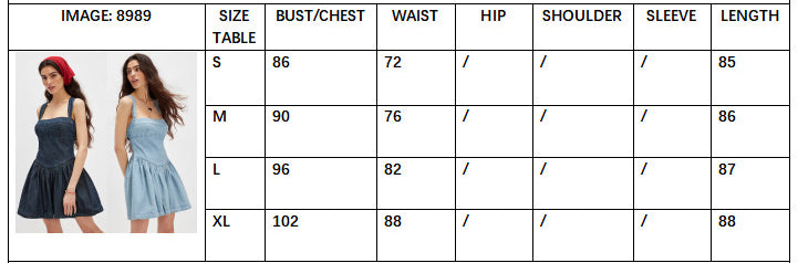 Women Summer Solid Backless Denim Dress 12