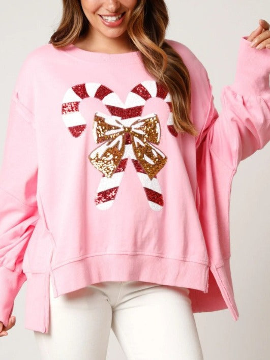 Autumn And Winter Women's Christmas Sequined Long Sleeve Pullover T-Shirt 10