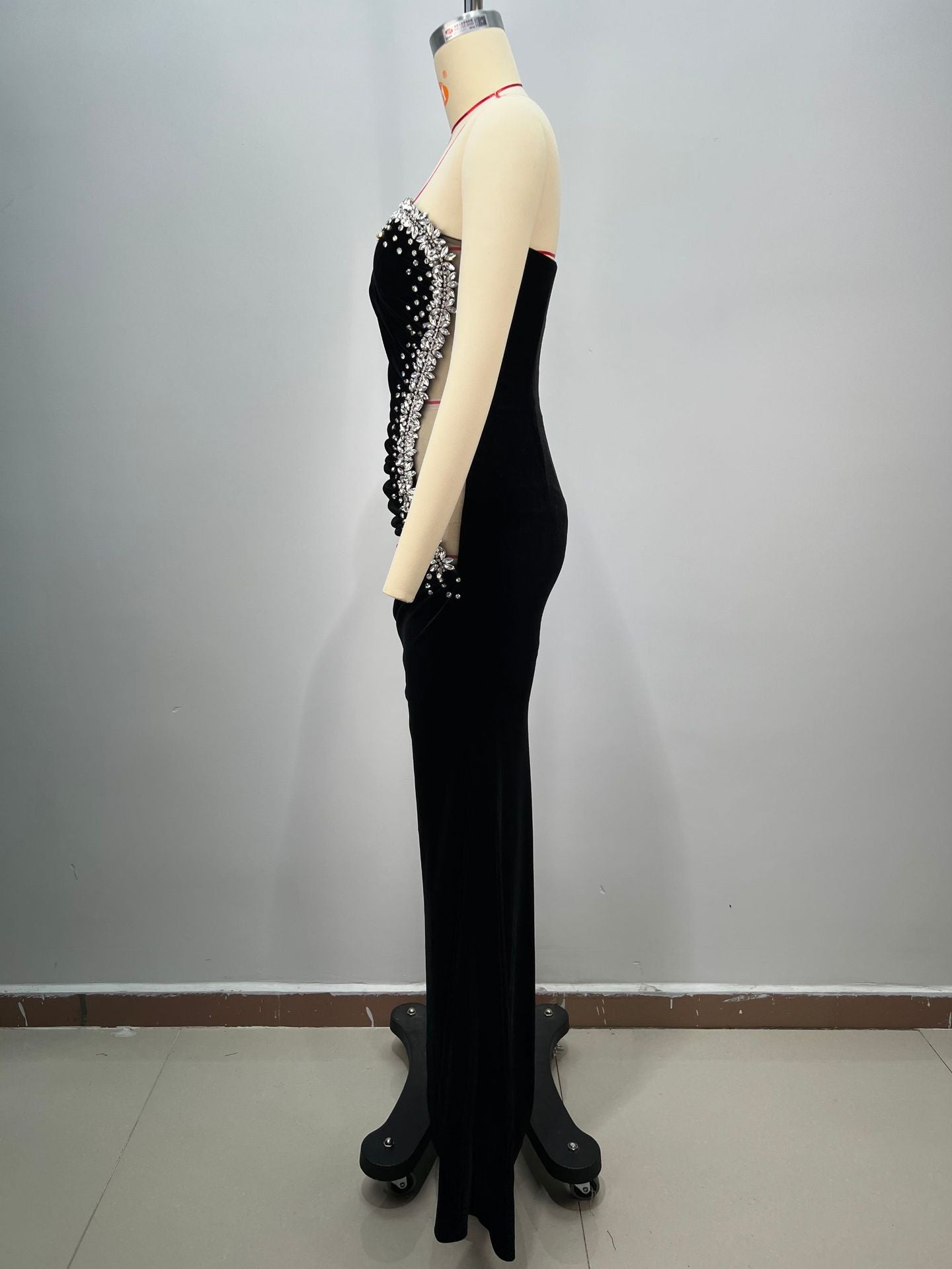 Women Velvet Formal Party Evening Dress 5