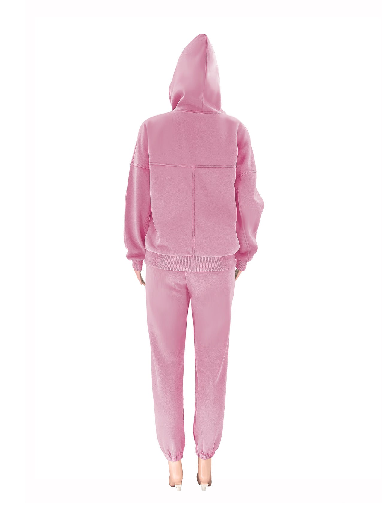 Women Solid Hoodies and Pant Casual Two-piece Set 26