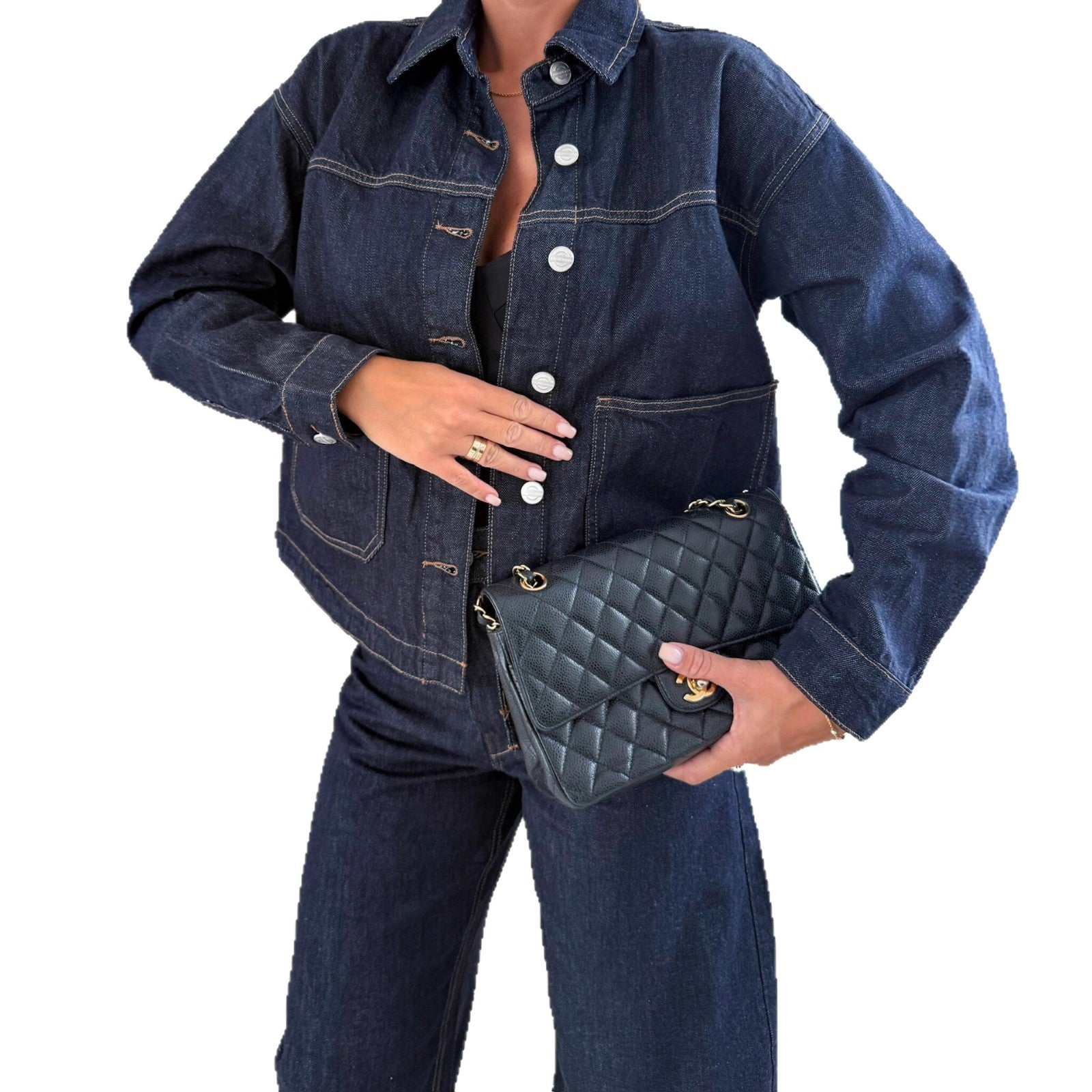 Women Casual Washed Blue Denim Jacket 6