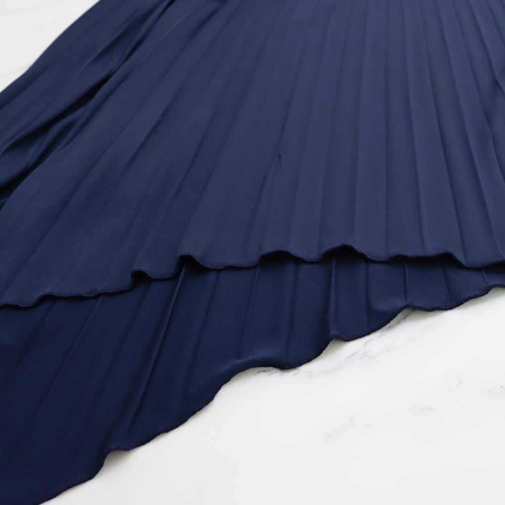 Women Casual Sleeveless Clipped Pleated Halter Neck Dress 22