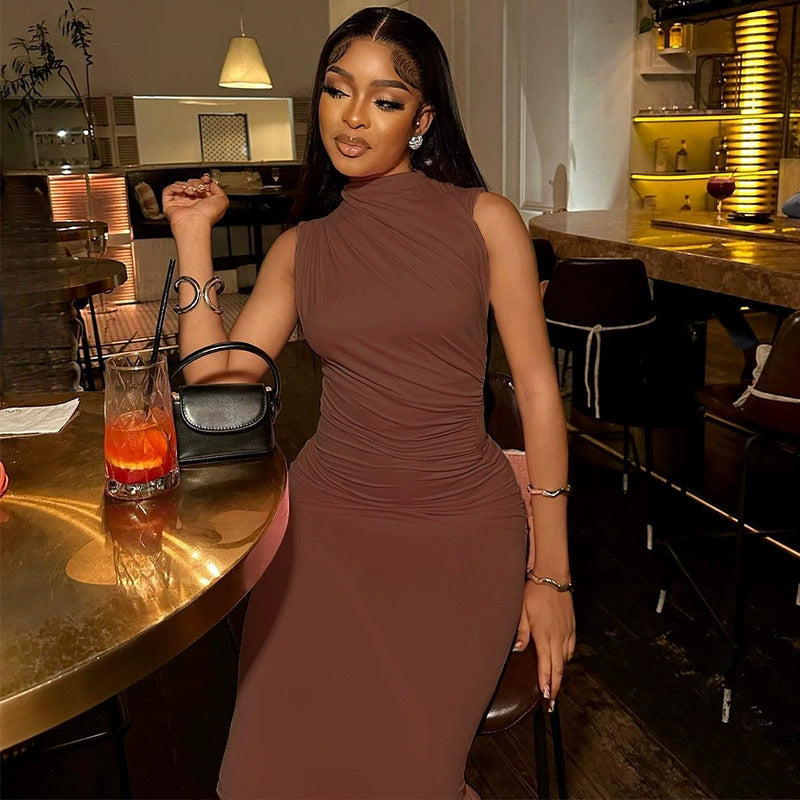 Sleeveless Round Neck Chic Casual Long dress for women 5