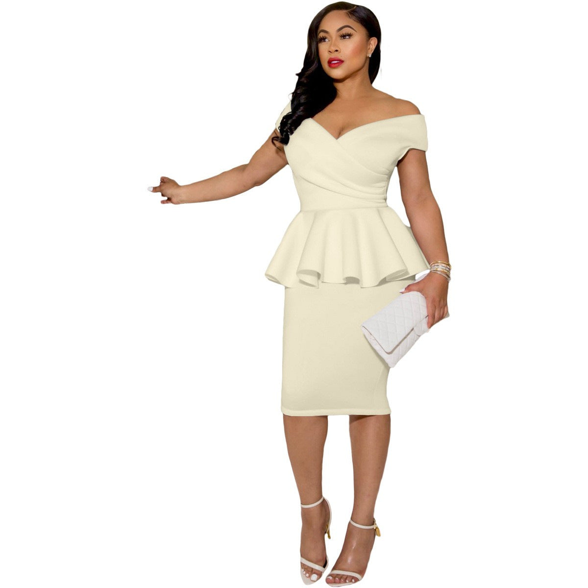 Womens Ol V Neck Sleeveless Bodycon Dress 25