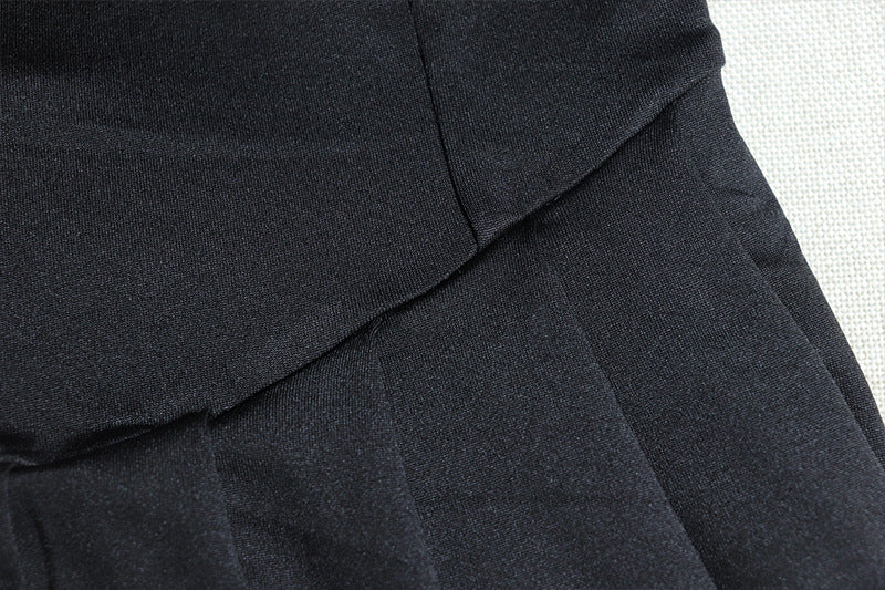 Women Solid Ruffle Sleeve Irregular Slash Shoulder Cascading Ruffles Dress 19