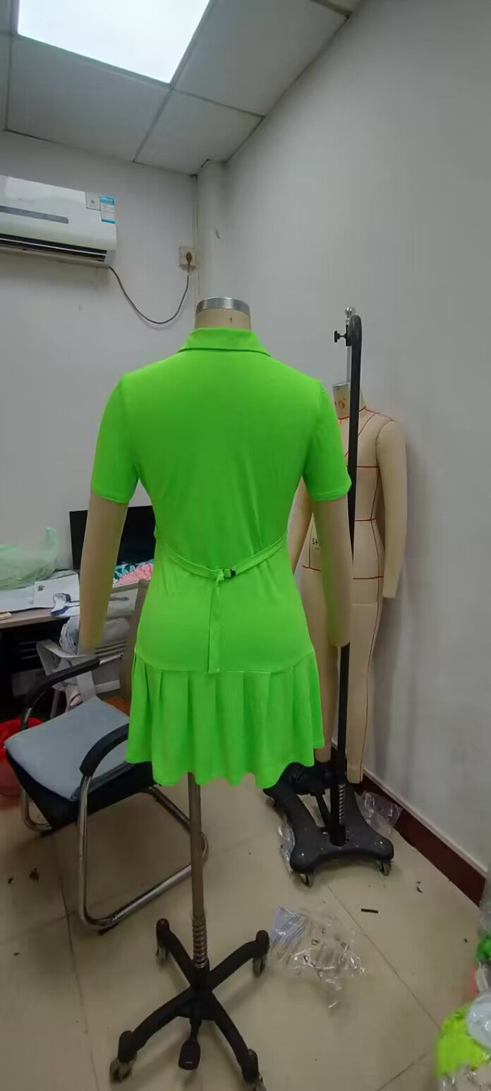 Casual Solid Color Short Sleeve Loose Dress 9