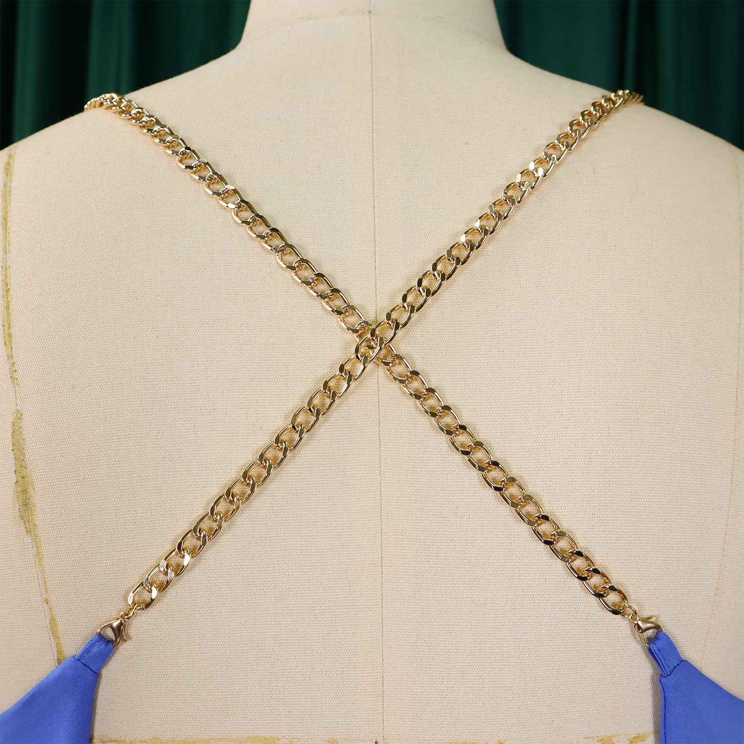 Summer Fashion Sexy Chain Halter Neck Sexy Low Back High Waist Wide Leg Pleated Jumpsuit 31