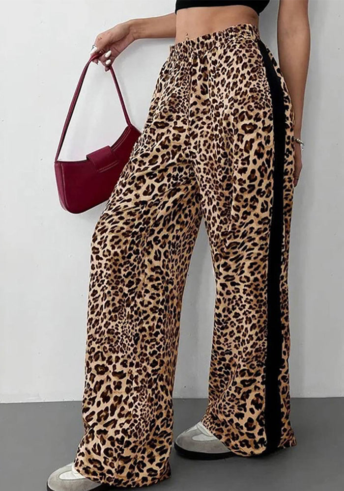 Women Fall/Winter Leopard Print Cropped Pants