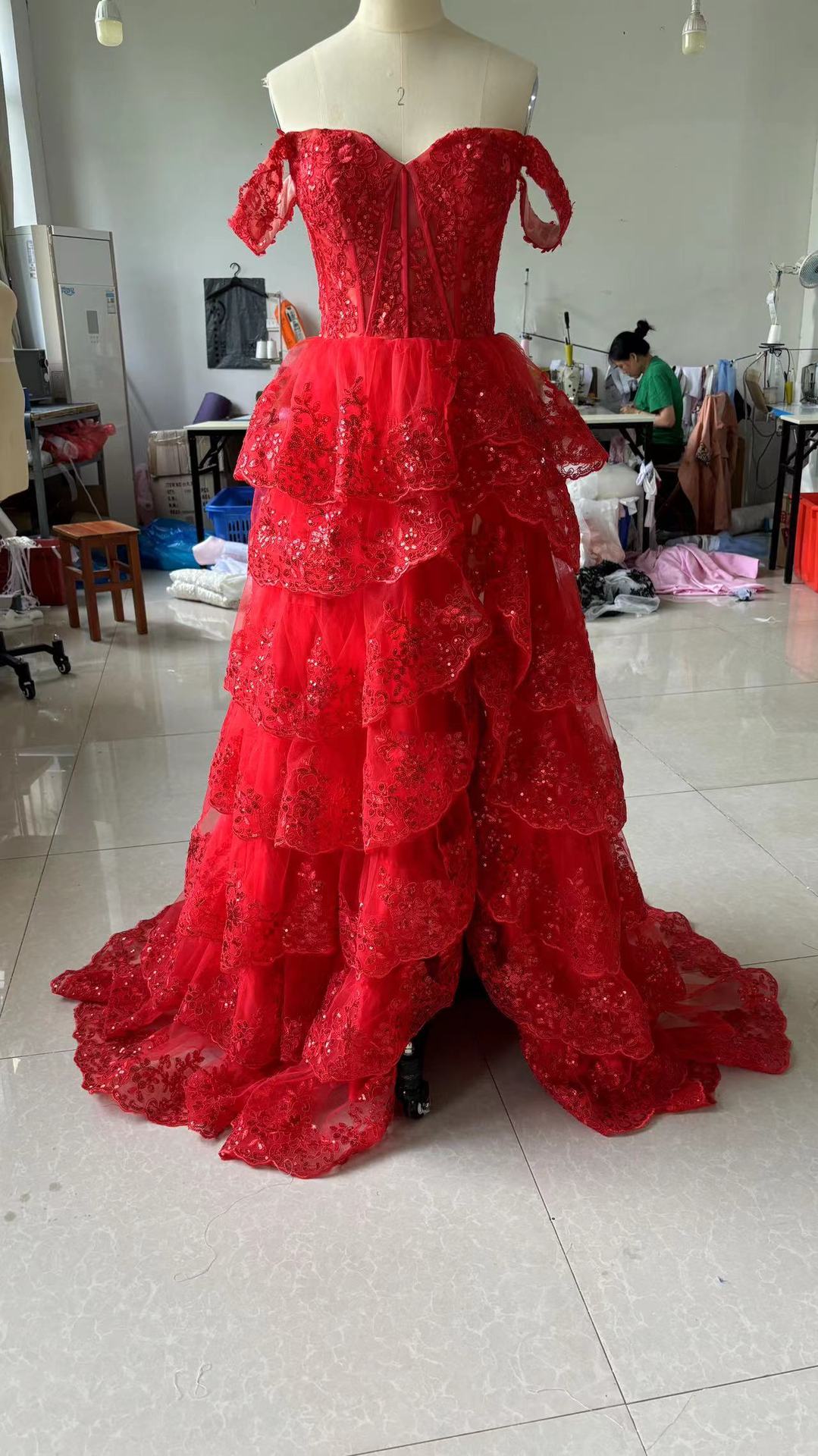 Off Shoulder Slit Formal Party Chic Evening Dress（processing time 7-8 days） 16