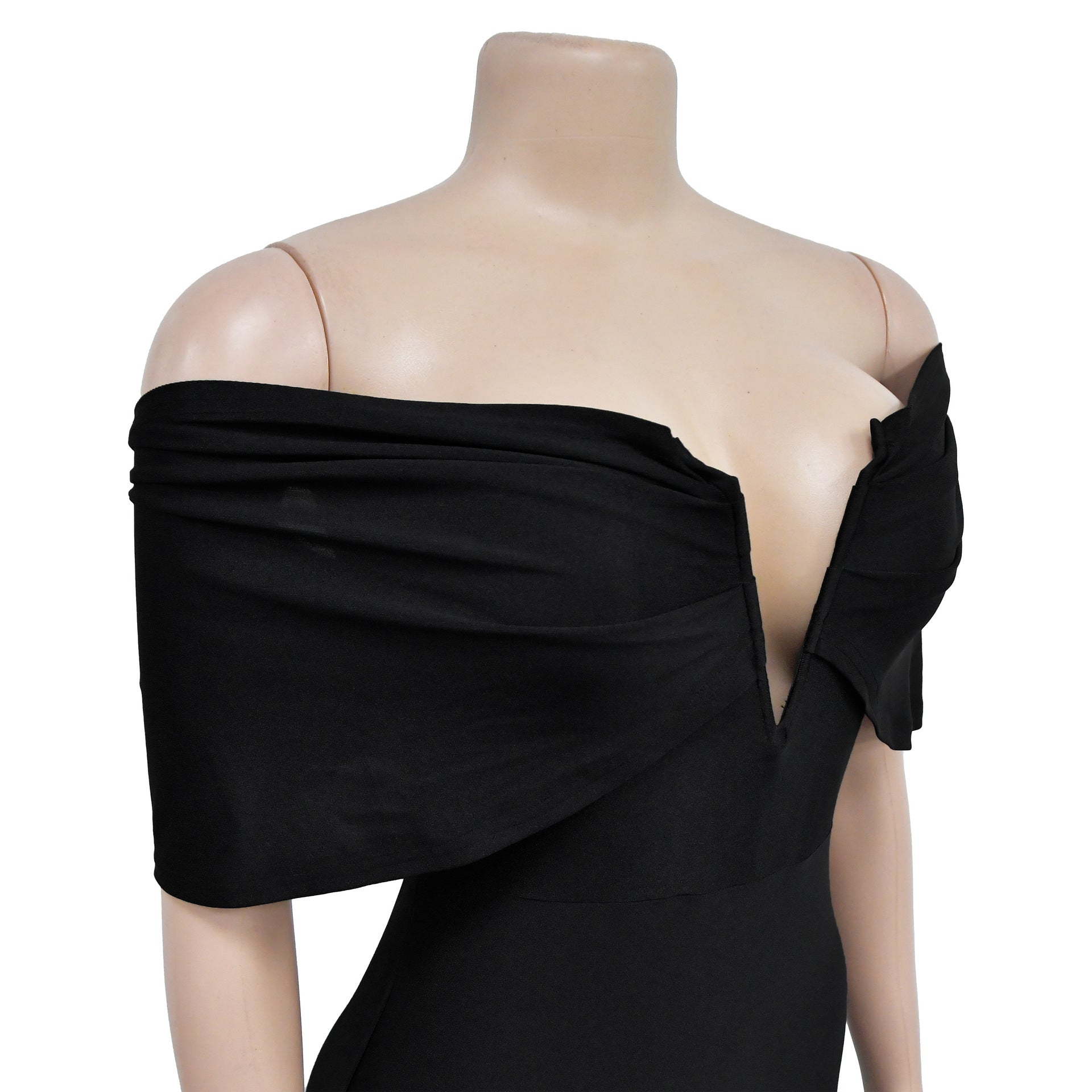 Women's Fashion Solid Color Off Shoulder Deep V Low Back Mermaid Dress 21