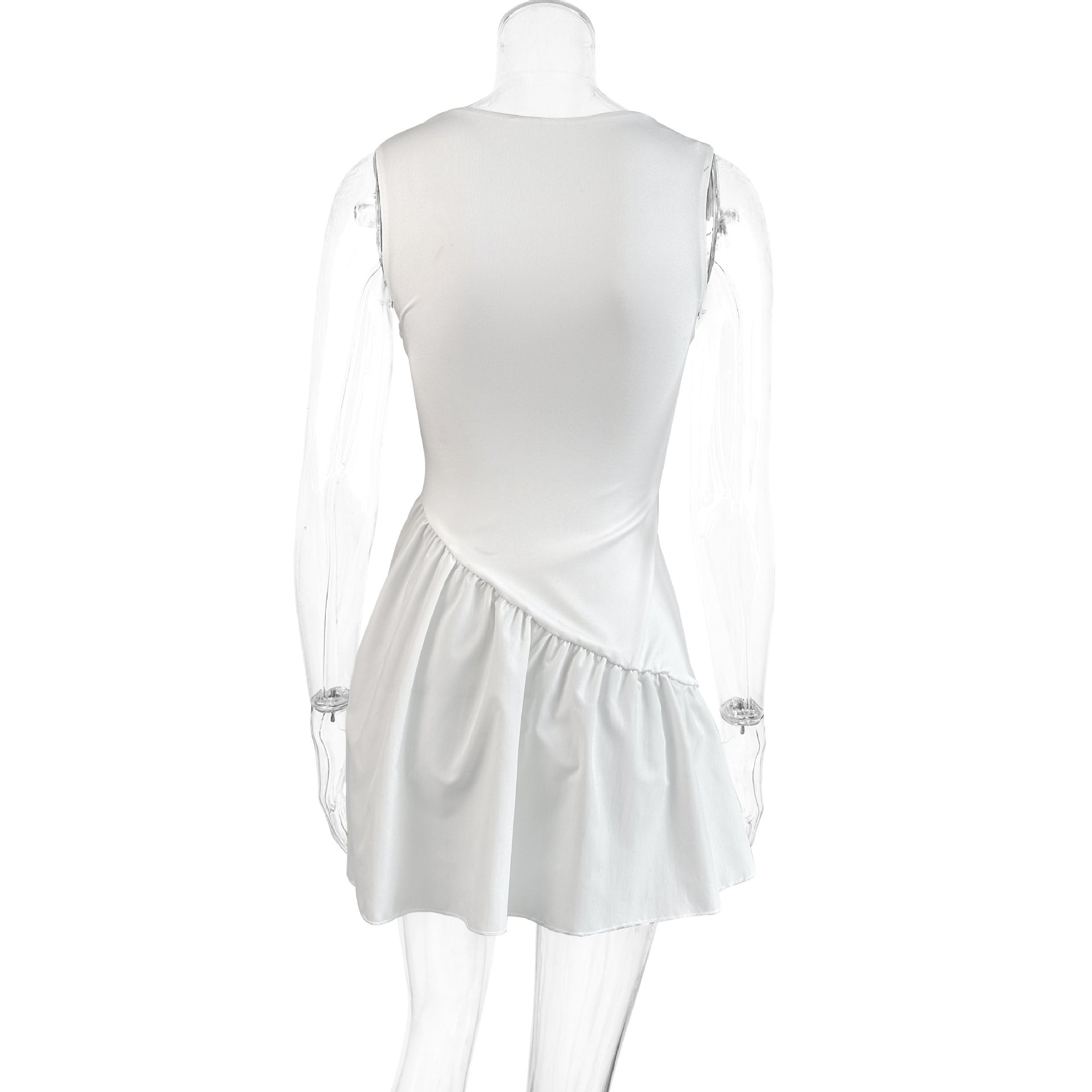 Summer Elegant Round Neck Floral Short Dress 8