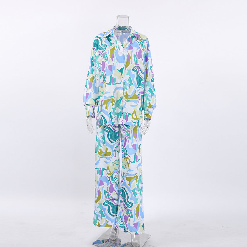 Autumn and winter fashion print suit street trend Career Chic women's two-piece suit 10