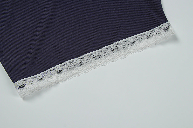 Summer Women's Fashion Sexy Strap Lace Casual Shorts Set 12