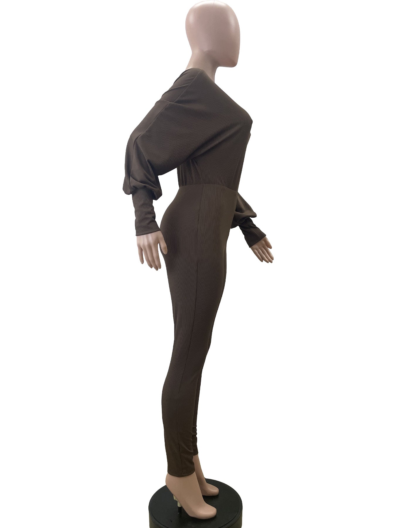 Women's Autumn And Winter Solid Color Slim Fit Fashion Long Sleeve Tight Fitting Jumpsuit 9