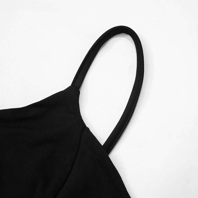 Women's Spring Summer Patchwork Strap Low Back A-line Dress 14