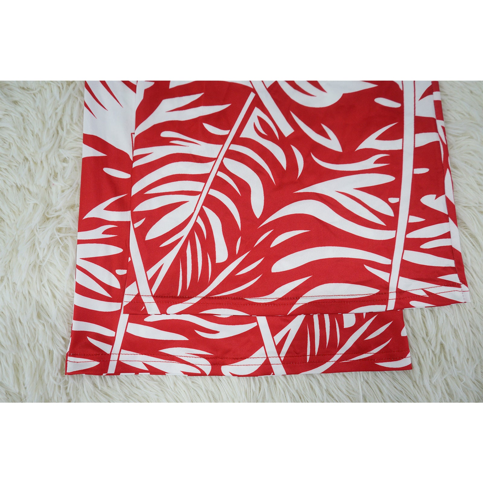 Women's Summer Round Neck Belted Printed Wide Leg Pants Casual Set 23