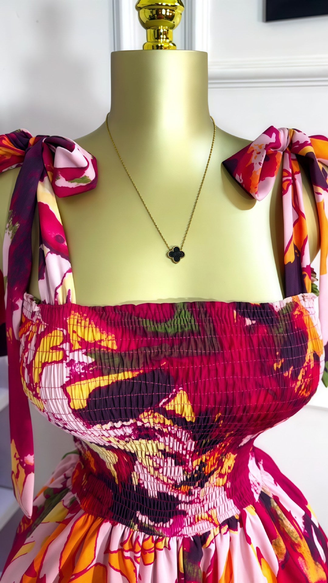 Women Summer Sleeveless Bow Tie Strapless Print Jumpsuit 3